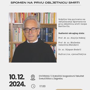 Spomen na prvu obljetnicu smrti dr. sc. fra Josipa Baričevića 